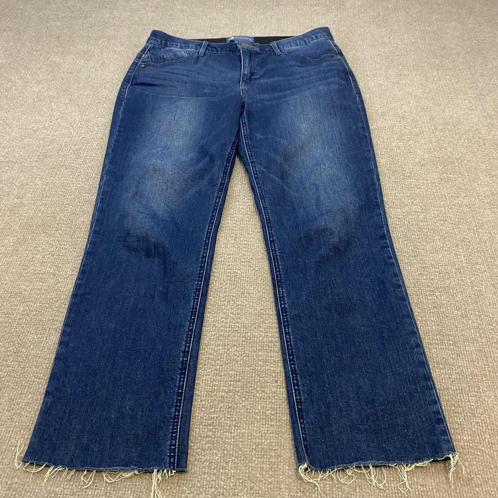 Democracy Absolution Straight Jeans Womens 10 Blue Wash Mid Rise Stretch Boho